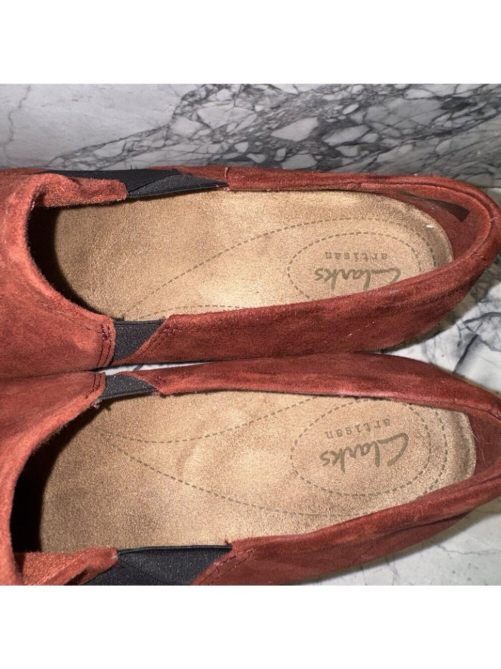 Clarks Artisan Suede Slip On Shoes Daelyn Monarch Rust Womens Size 11 - Picture 2 of 6
